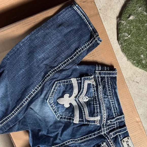Rock Revival Indigo Skinny Jeans with Metallic Stitching